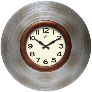 Infinity Instruments Mid-century Silver 22-inch Round Wall Clock