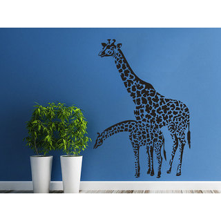 Animals Family Of Giraffes Africa Safary Sticker Decal size 22x30 Color Black