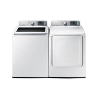 Samsung White 27-inch Top Load Washer and Gas Dryer