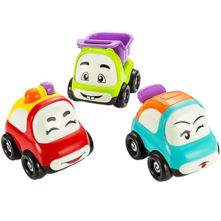 Pictek Mini Cartoon Push and Go Friction Powered Toddlers Toy Cars (Set of 3)