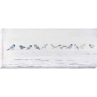 Decor Therapy Birds in a Line Oil-painted Canvas Wall Art