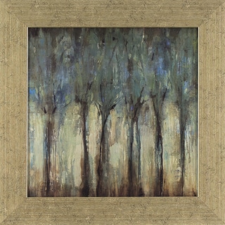 Decor Therapy 'Teal Trees Landscape' Distressed Silver Finish Frame Wall Art
