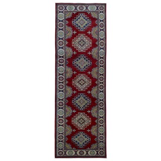 FineRugCollection Handmade Kazak Red Wool Oriental Runner (2'8 x 8'7)