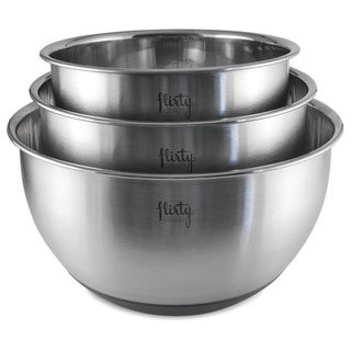 Flirty Kitchens Stainless Steel 3-Piece Mixing Bowls Set