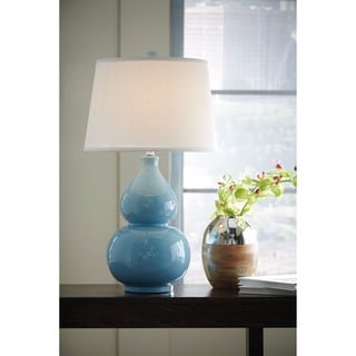 Signature Design by Ashley Saffi Light Blue Ceramic Table Lamp