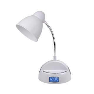 LighTunesBluetooth Gooseneck Speaker Lamp with Alarm Clock, FM Radio, and USB Charging Port