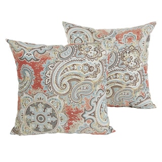Sloane Coral Paisley Indoor/ Outdoor 18 Inch Pillow Set