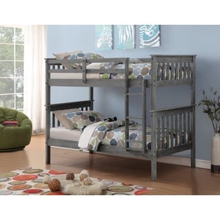 Donco Kids Twin over Twin Mission Bunk Bed in Brushed Grey Finish