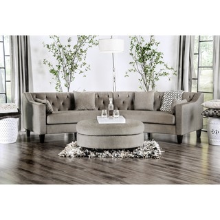 Aretha Contemporary Grey Tufted Rounded Sectional Sofa by Furniture of America