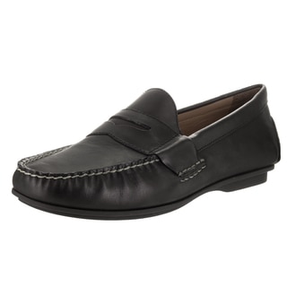 Polo Ralph Lauren Men's Abner Black Leather Loafers Slip-on Shoes