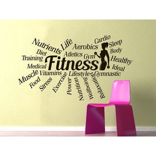 Sports Gym Words Motivational Fitness Health Fitness Club Sport Workout Poster Sticker Decal size 22x26 Color Brown