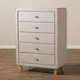 Mid-Century Fabric 5-Drawer Chest by Baxton Studio