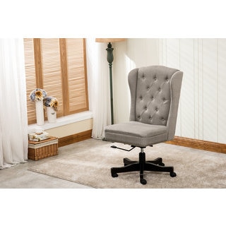 DG Casa Chadwick Beige Linen Upholstered Home Office Chair