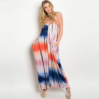 Shop the Trends Women's Tie Dye Print Spaghetti Strap Maxi Dress