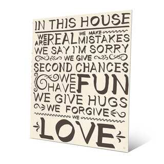 'In This House We Are Real' in Ink Wall Art on Metal