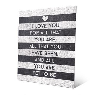 'I Love All That You Are' Striped Metal Wall Art