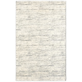 L and R Home Soft Shag Cream and Grey Polypropylene Indoor Area Rug (5' x 7'9)