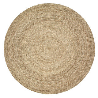 L and R Home Grey Natural Jute Round Indoor Area Rug (8' x 8')