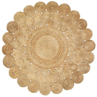 L and R Home Natural Jute Round Indoor Area Rug (6' x 6')