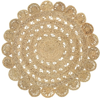 L and R Home Natural Jute Round Indoor Area Rug (8' x 8')
