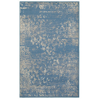 L and R Home Matrix Blue and Beige Indoor Area Rug (7'9 x 9'5)