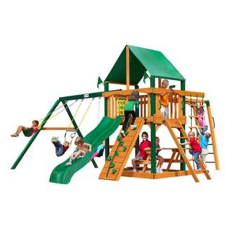Gorilla Playsets Navigator w/ Timber Shield and Deluxe Green Vinyl Canopy