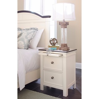 Signature Design by Ashley Woodanville White Two Drawer Night Stand