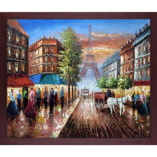 Au Revoir To The Light of Paris II' Hand Painted Framed Oil Reproduction on Canvas