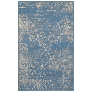 L and R Home Matrix Blue and Beige Indoor Area Rug (5'2 x 7'2)