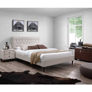 DG Casa Emilia Beige Wood Queen Size Bed