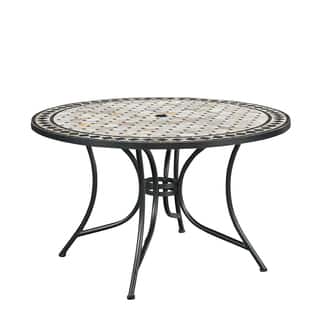 Marble Top Round Outdoor Dining Table by Home Styles
