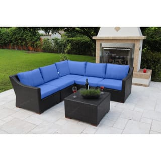Anne 6 Piece Conversation Sectional Seating Set with Sunbrella Fabric