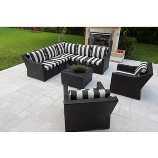Anne 8 Piece Conversation Sectional Seating Set with Sunbrella Fabric