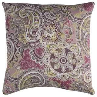 Rizzy Home Purple Paisley Polyester Decorative Throw Pillow