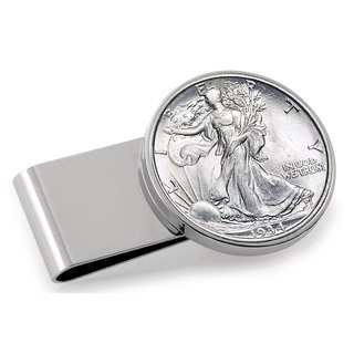 American Coin Treasures Silvertone Stainless Steel Year to Remember Half-dollar Money Clip