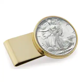 American Coin Treasures Goldtone Stainless Steel Year to Remember Half-dollar Money Clip