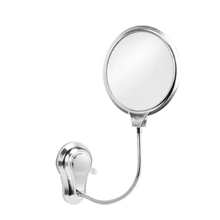 Push to Lock Chrome-finish Stainless Steel Cosmetic Mirror