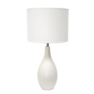Simple Designs White Bowling Pin Ceramic Table Lamp
