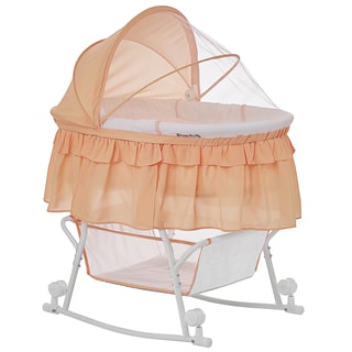 Dream on Me Coral Lacy Portable 2-in-1 Bassinet and Cradle
