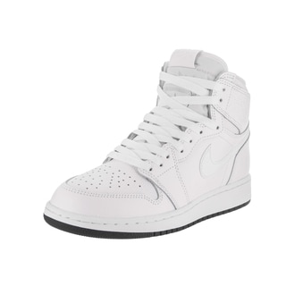 Nike Jordan Boys' Air Jordan 1 Retro High OG Bg White Leather Basketball Shoe
