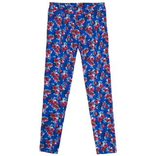 French Toast Girls Blue Cotton Floral-print Leggings