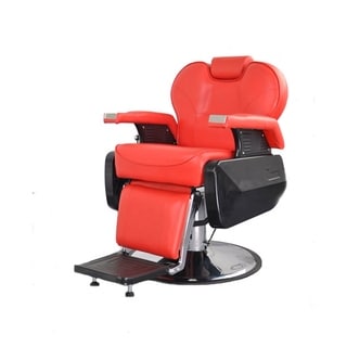 BarberPub Hydraulic Recline Red Barber and Salon Chair