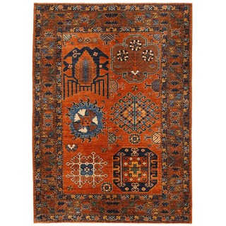 Herat Oriental Afghan Hand-knotted Vegetable Dye Kazak Wool Rug (5'8 x 7'11)