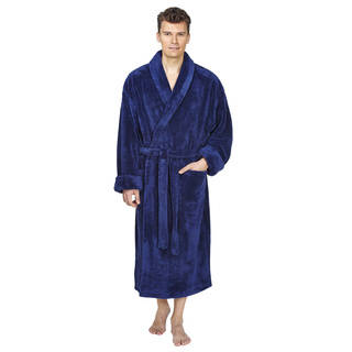 Men's Shawl Fleece Bathrobe Turkish Soft Plush Robe