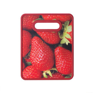 Farberware Strawberry Nonslip Red Plastic Small Cutting Board