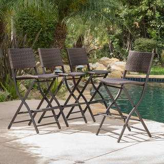 Margarita Outdoor Wicker Barstool (Set of 4) by Christopher Knight Home
