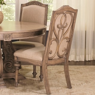 La Bauhinia French Antique Carved Wood Design Dining Chairs (Set of 2)