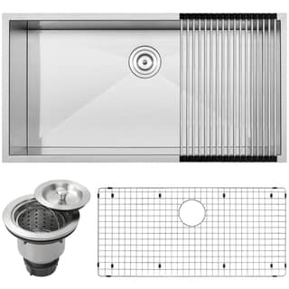 Ticor 36-inch Zero Radius 16 Gauge Stainless Steel Single Bowl Undermount Kitchen Sink