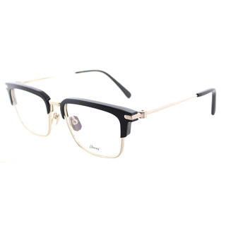Brioni Unisex BR 0007O 001 Night and Day Black Gold Plastic 53-millimeter Square Eyeglasses