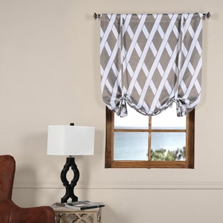 Exclusive Fabrics 42x63-inch Crosshatch Grey Blackout Tie-up Window Shade